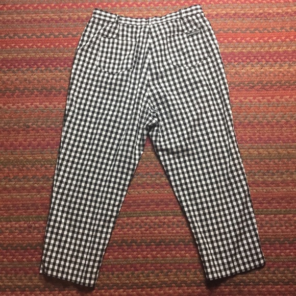 VINTAGE GINGHAM PLAID CROP PANTS - Picture 5 of 7